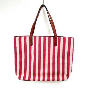 Sole Society Handbag XL PinkTan Stripe Sturdy Canvas Beach Market Tote Book Bag